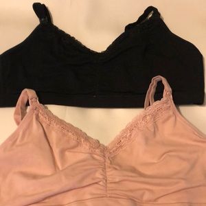 Bras 2 pack new womens size L maternity nursing cotton Secret Treasures